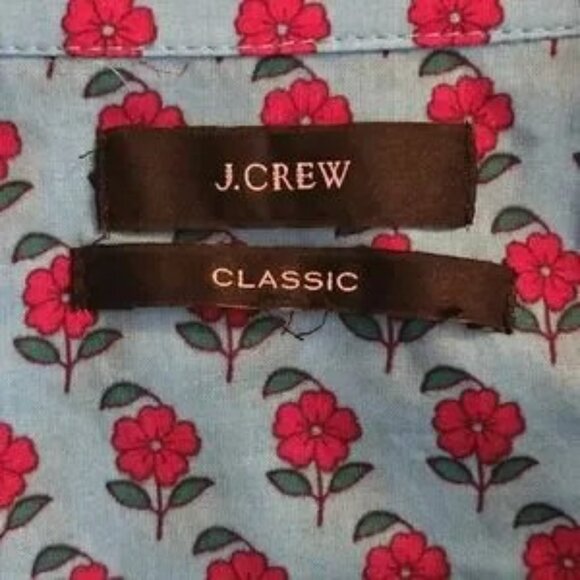 J. Crew Floral Print Classic Popover Cotton Shirt Medium Like New - Picture 10 of 12